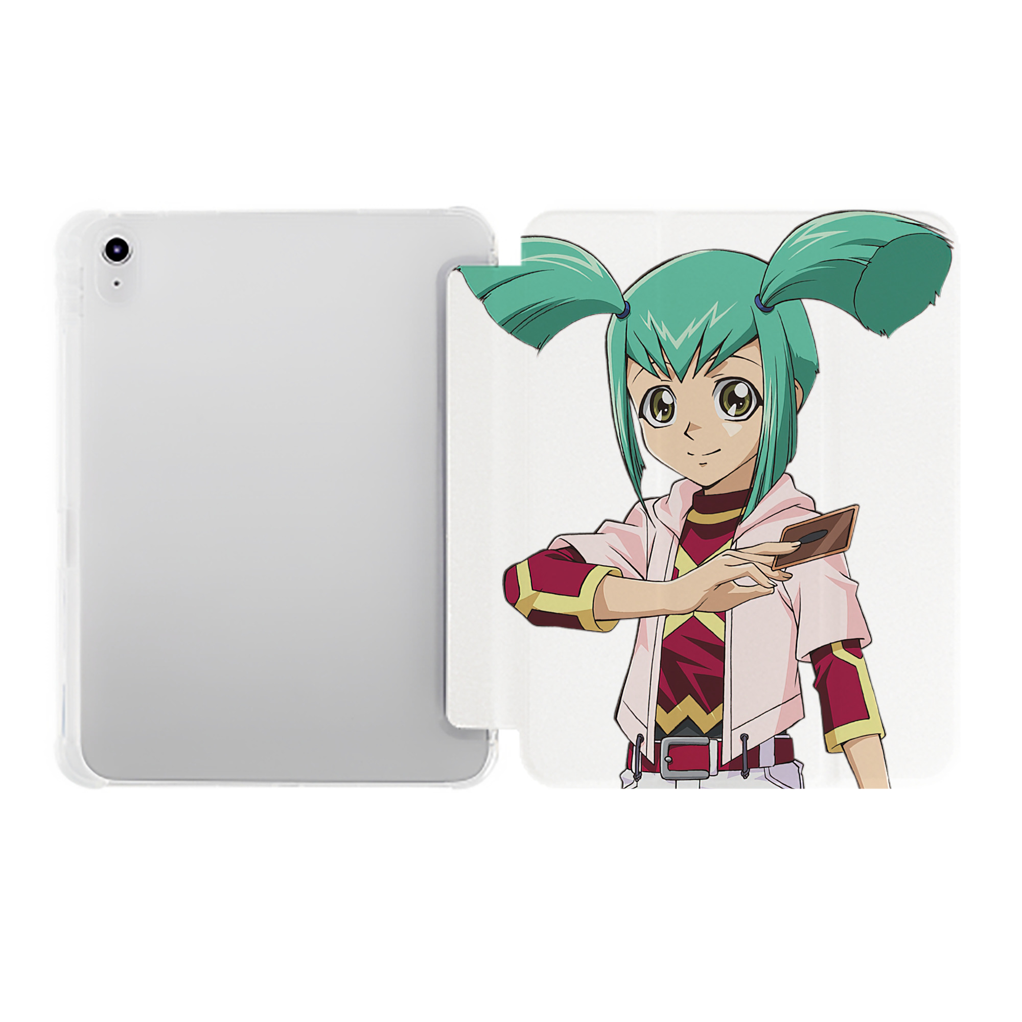 （画像用） 遊☆戯☆王 Yu-Gi-Oh! IPad ケース ペン収納付き 三つ折りスタンド PUレザー×シリコン 対応機種9.5/10.5/10.9インチ